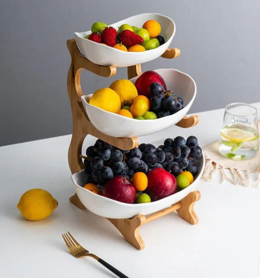 NatureShelf™ | Frutero de Madera de 3 Niveles