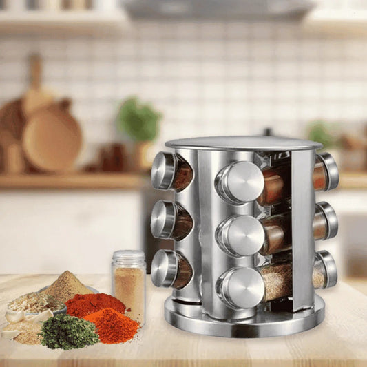 SpiceTower™ | Organizador Giratorio para Especias con 12 Frascos