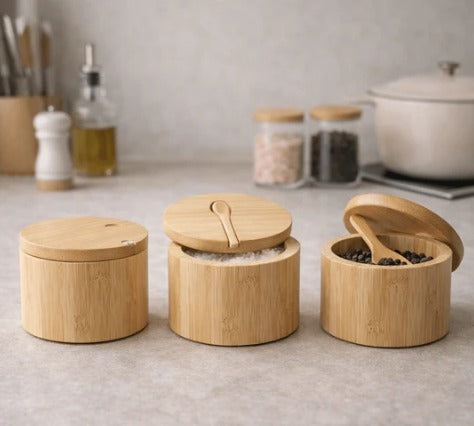 BambooSpice™ | Set de Especieros de Bambú (3 Piezas)